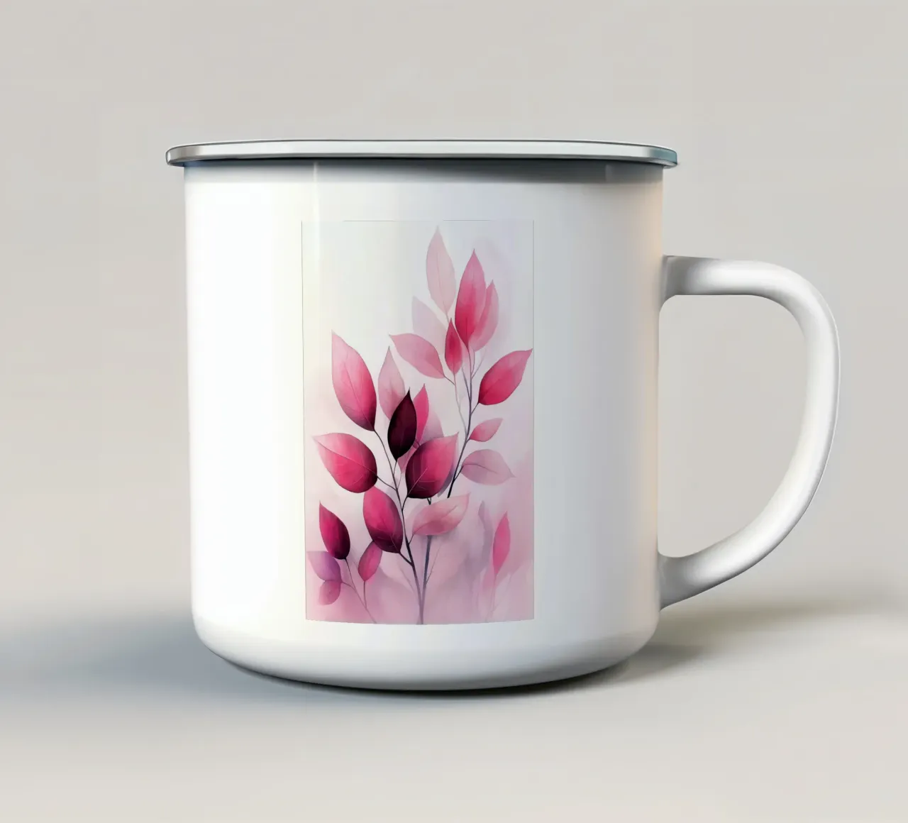 Foglie rosse tazza in smalto da Justyna Jaszke JBJart
