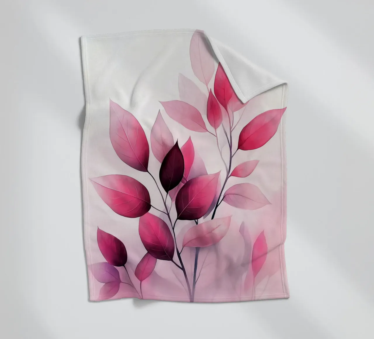 Red leaves fleece blanket by Justyna Jaszke JBJart
