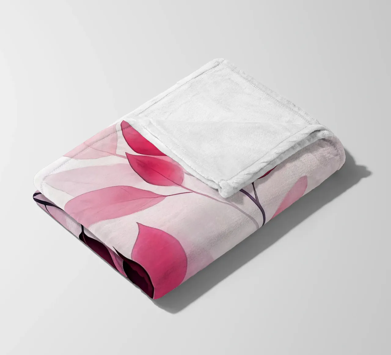 Red leaves fleece blanket by Justyna Jaszke JBJart