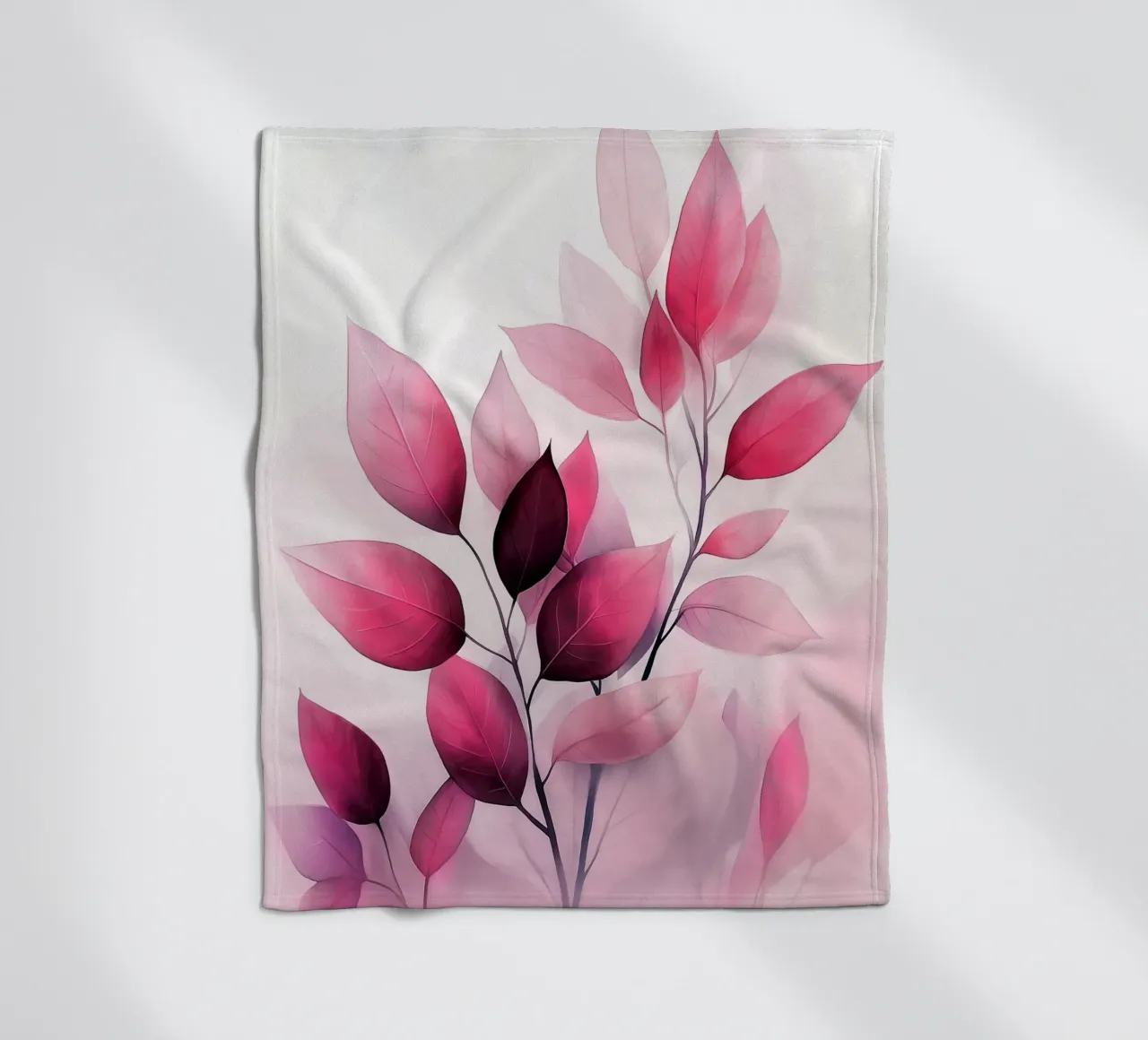 Red leaves fleece blanket by Justyna Jaszke JBJart