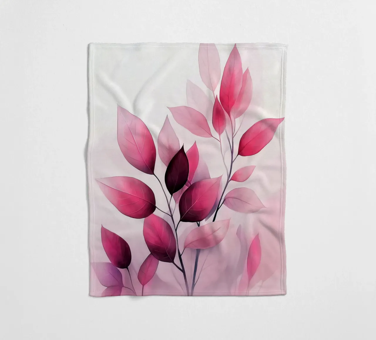 Red leaves fleece blanket by Justyna Jaszke JBJart