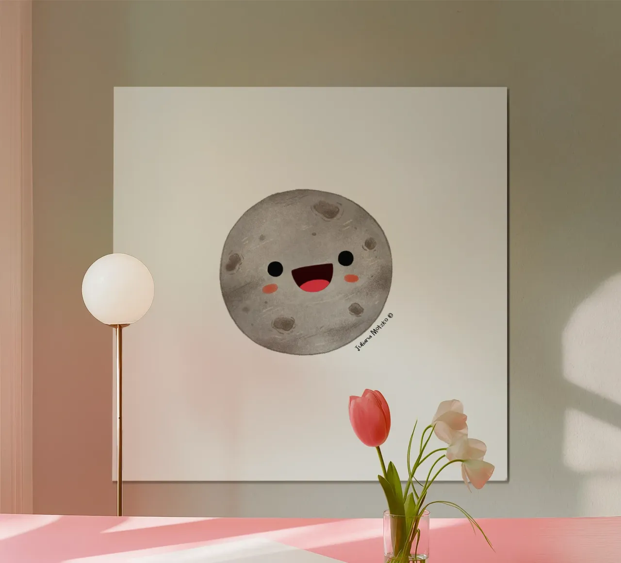 Carino il pianeta Mercurio poster con telaio in alluminio da julianamotzko