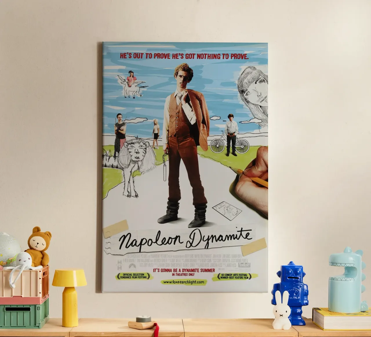 Napoleon Dynamite - Awkwardly Iconic Comedy tela con Cornice a cassetta da Attaboy Dsgn