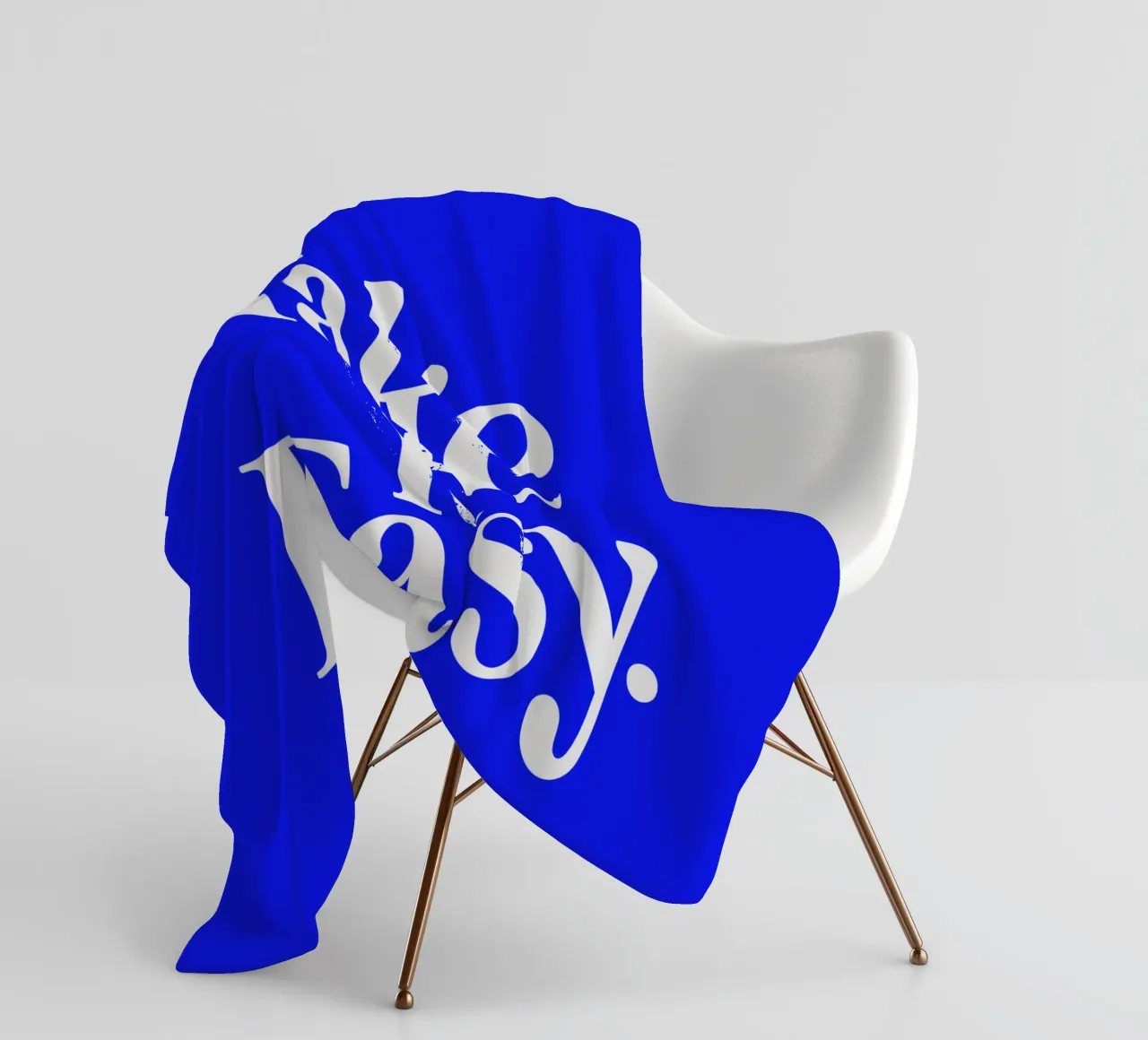 Take it Easy Blue Vintage Minimalist Typography Design coperta in pile da THE MOTIVATED TYPE