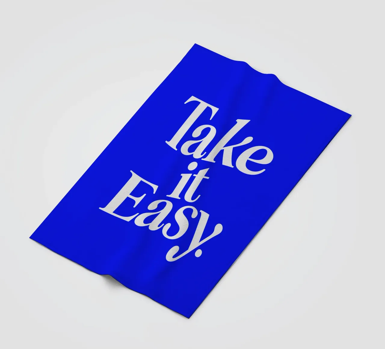 Take it Easy Blue Vintage Minimalist Typography Design coperta in pile da THE MOTIVATED TYPE