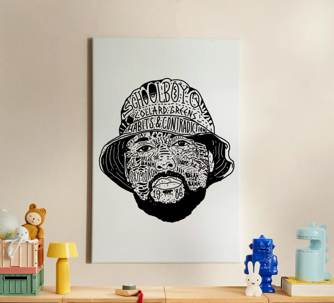 School Boy canvas van Nick Cocozza