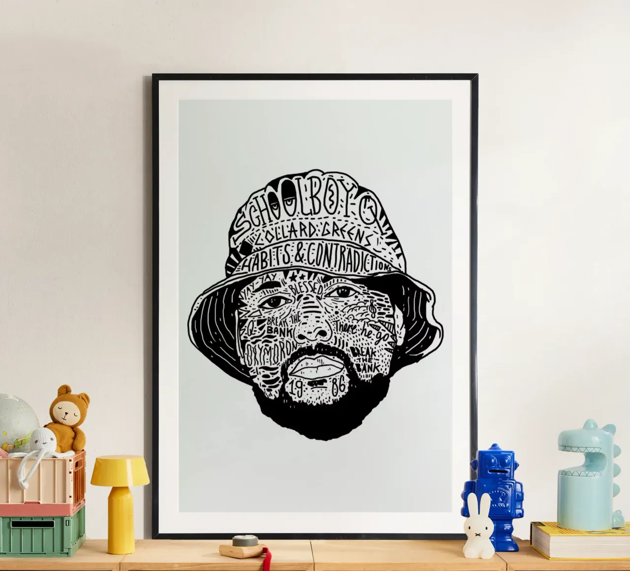 School Boy poster con telaio in alluminio da Nick Cocozza