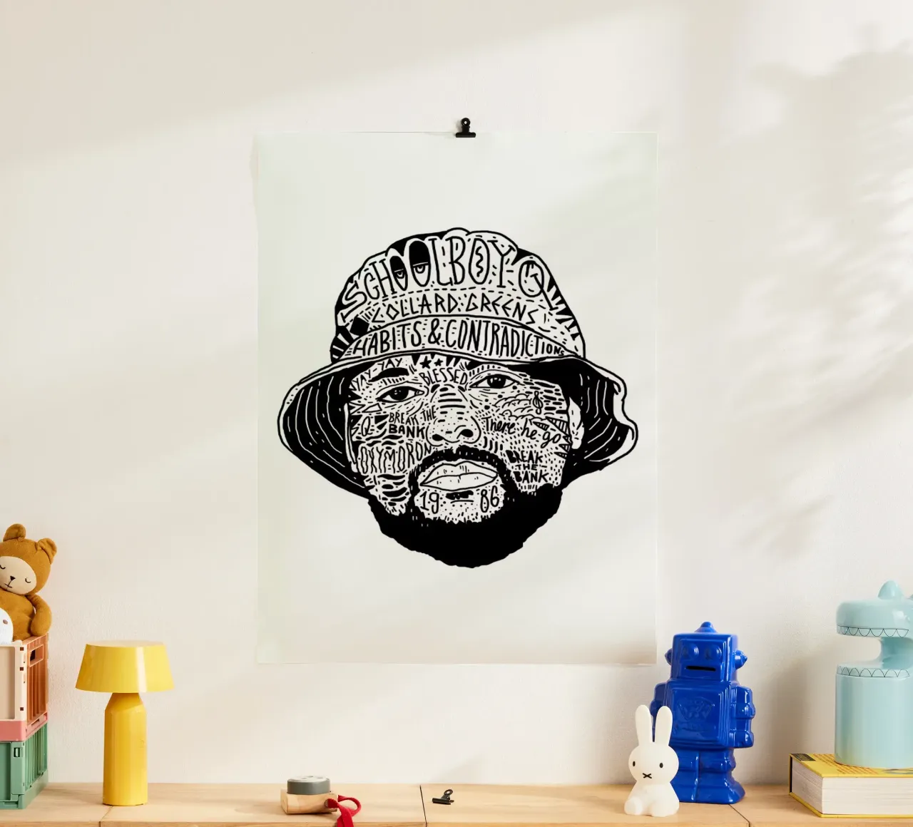 School Boy poster con telaio in alluminio da Nick Cocozza
