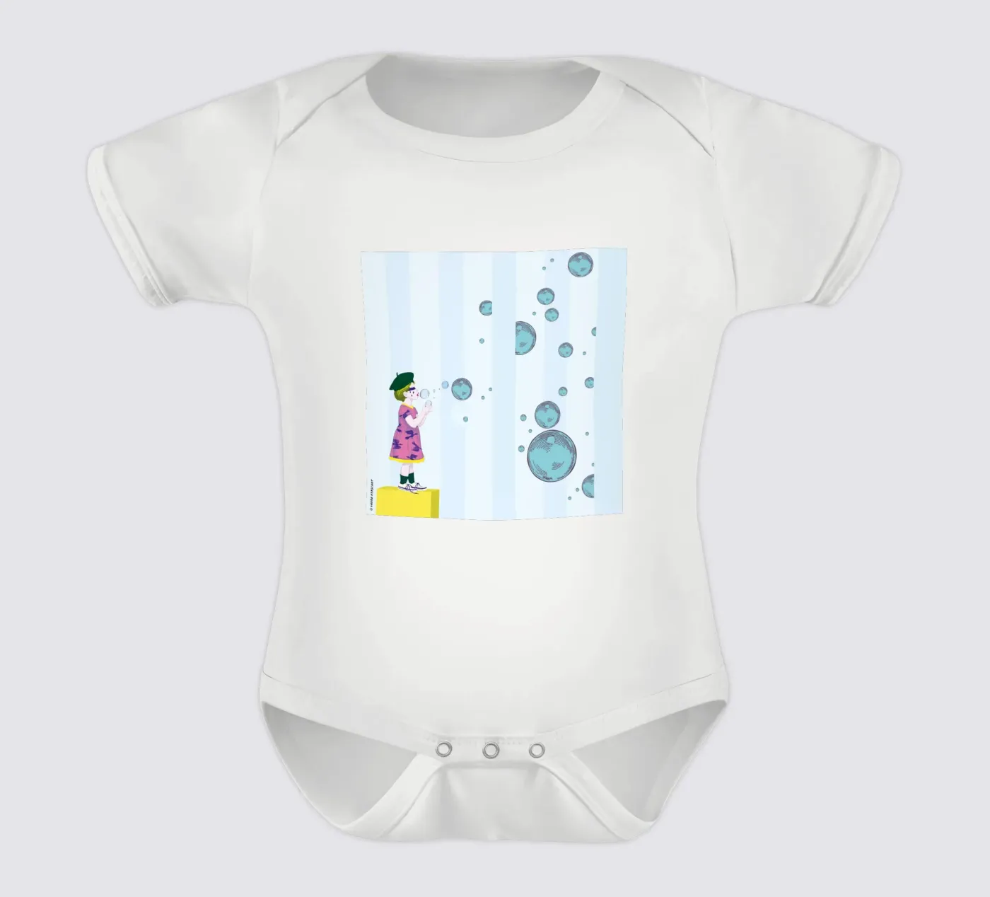 Bubbles babyrompertje korte mouwen van LauraKerschot