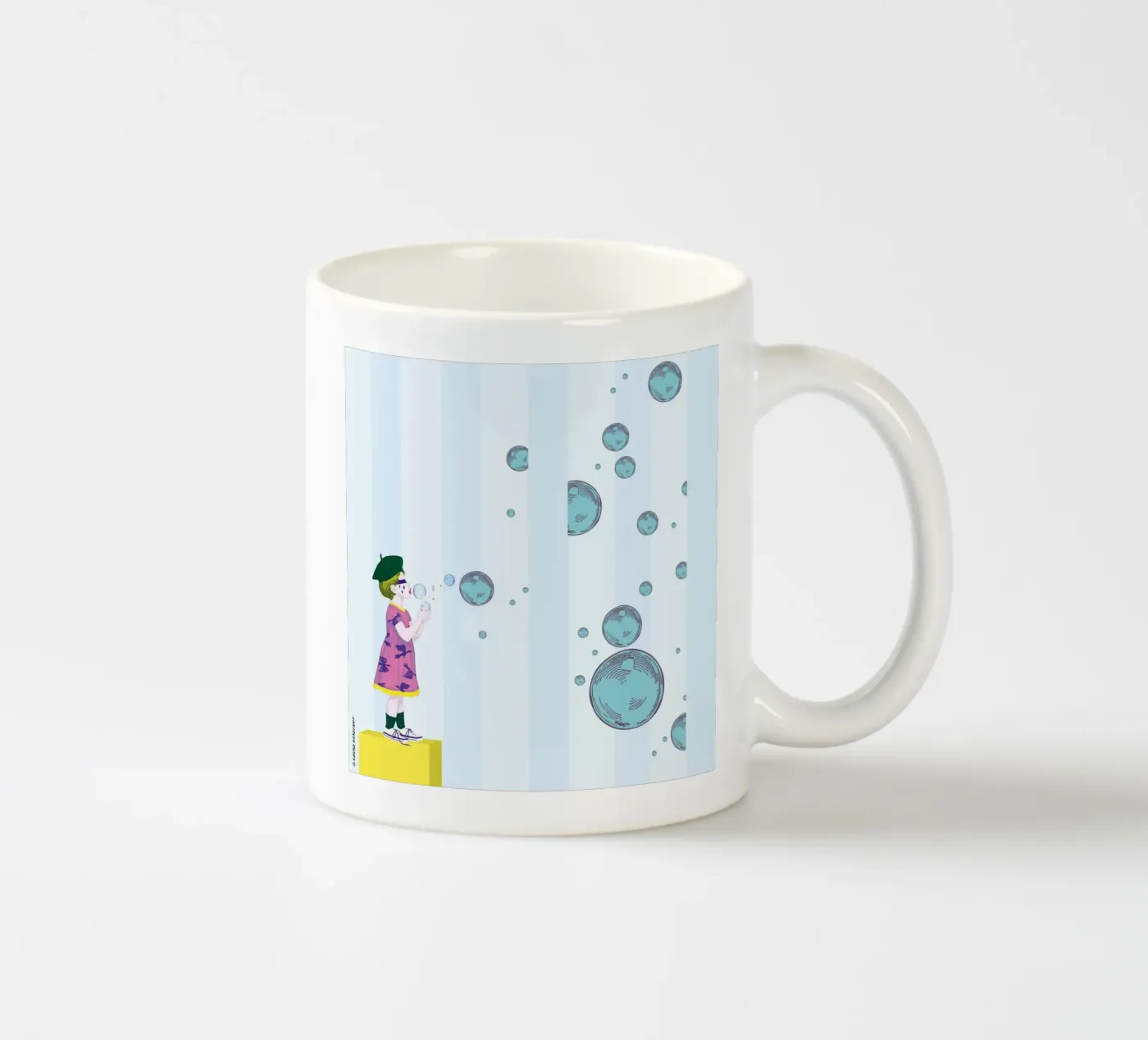 Bubbles Keramik Tasse von LauraKerschot