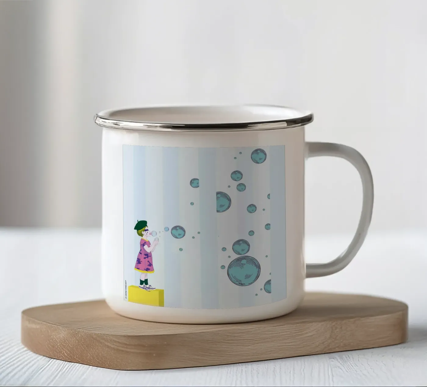 Bubbles enamel mug by LauraKerschot