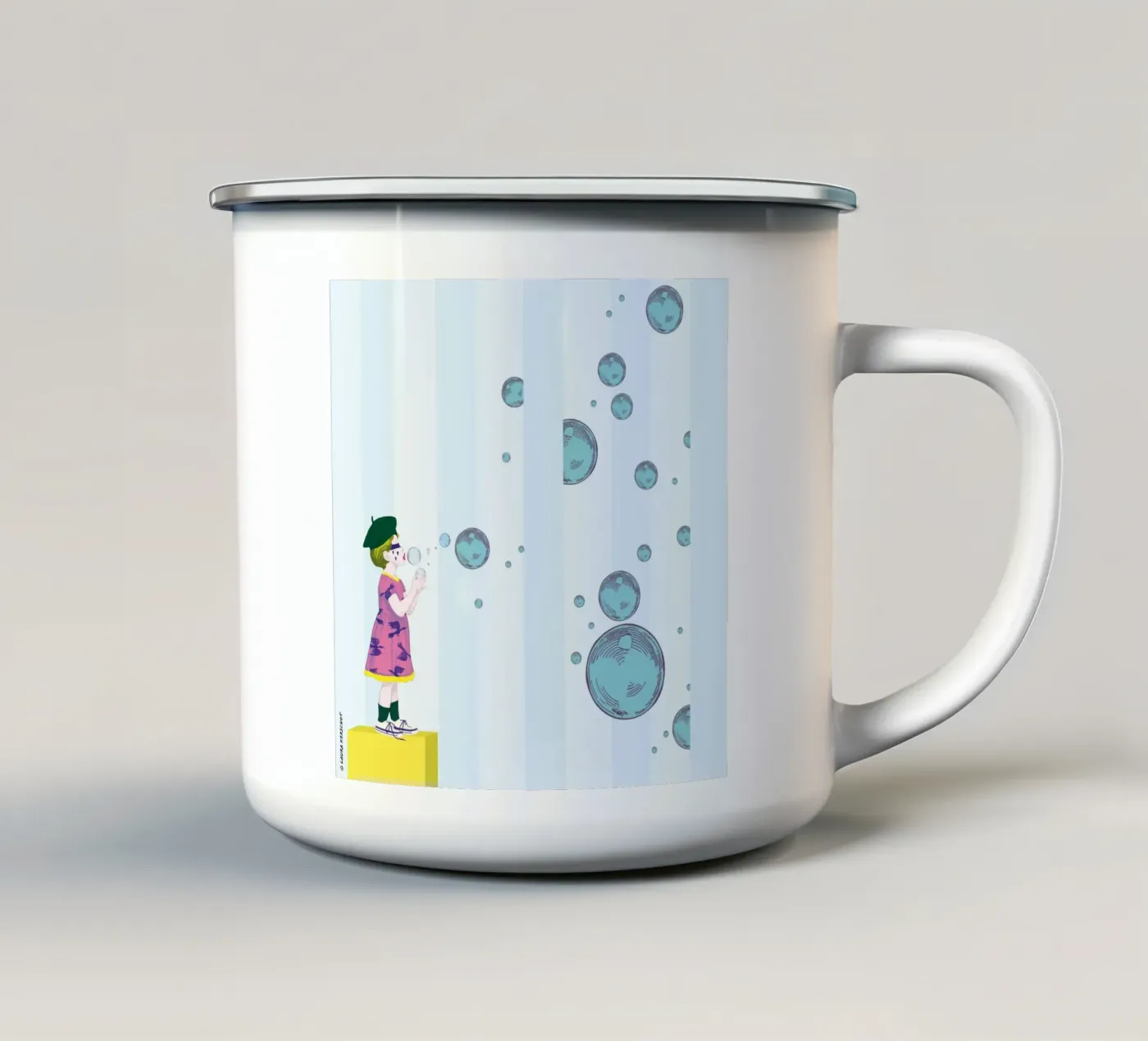 Bubbles emaille mok van LauraKerschot