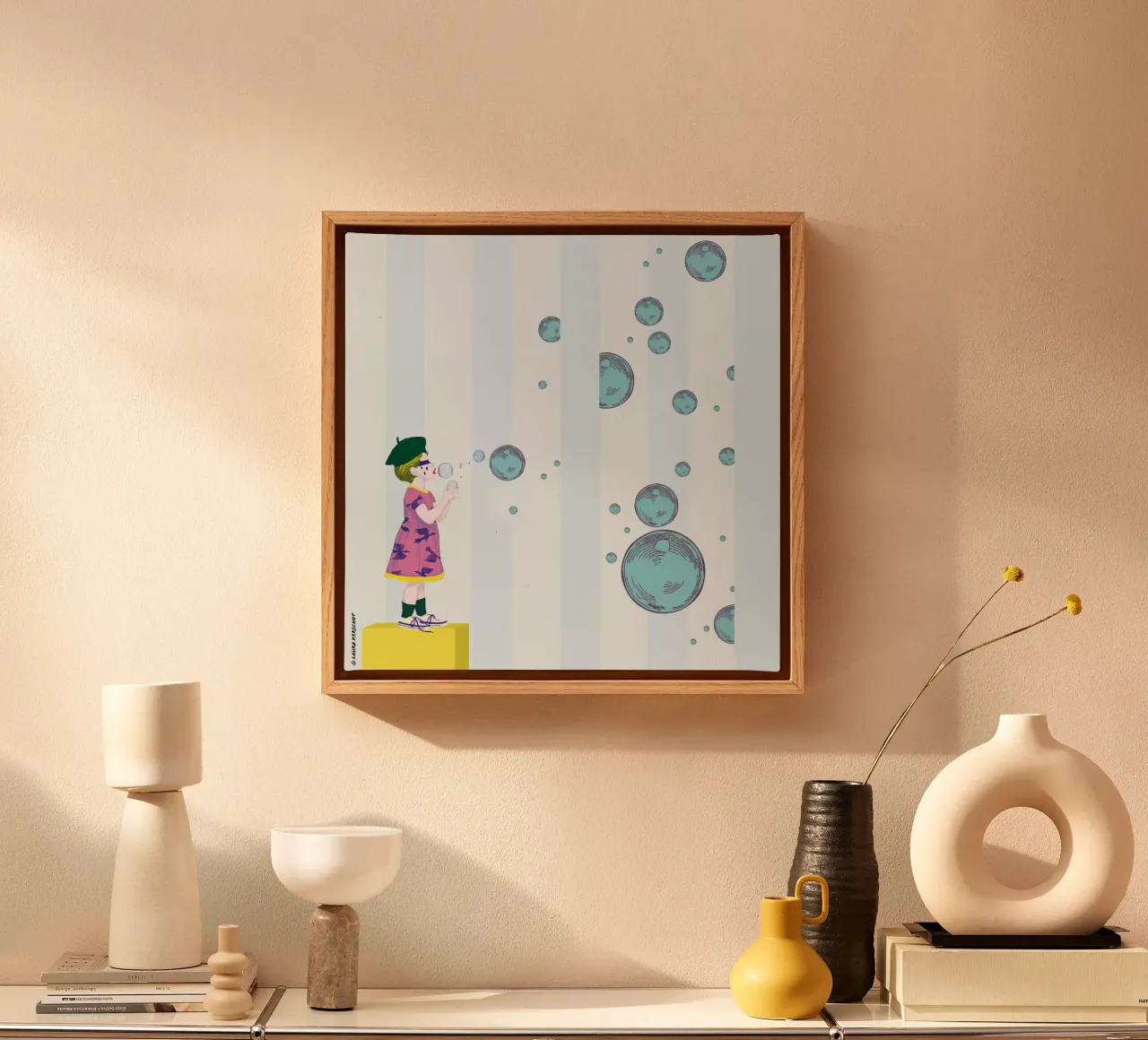 Bubbles tela con Cornice a cassetta da LauraKerschot