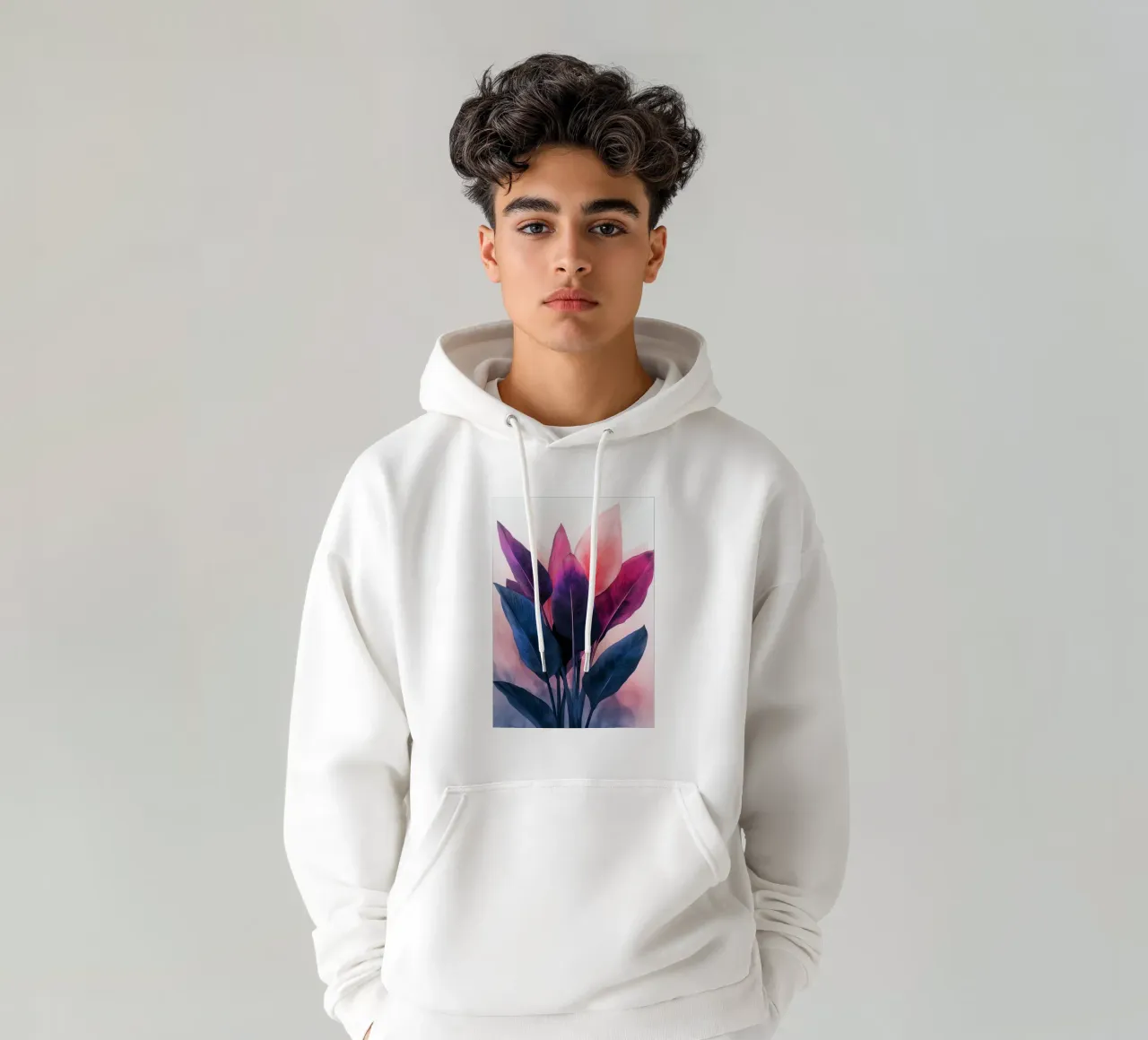 Pastel banana leaves felpa con cappuccio da Justyna Jaszke JBJart