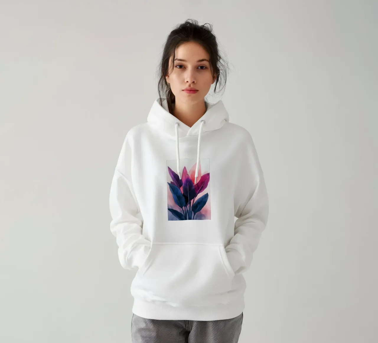 Pastel banana leaves felpa con cappuccio da Justyna Jaszke JBJart