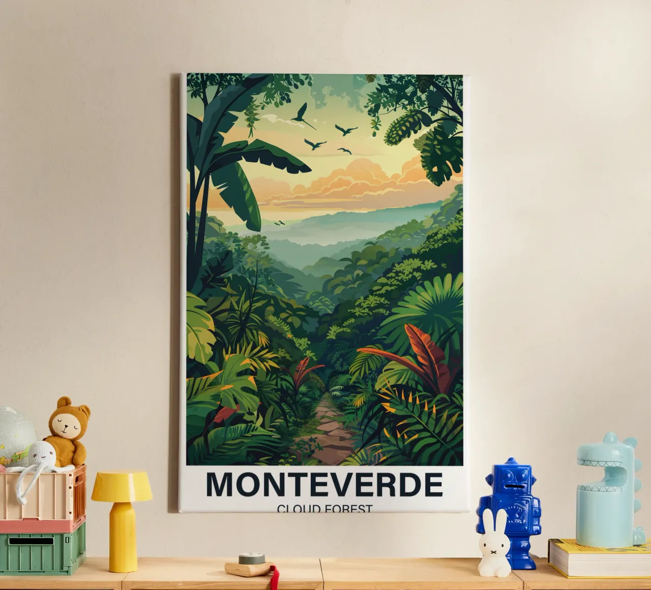 Monteverde Cloud Forest canvas met Baklijst van Wanderlust Vibes