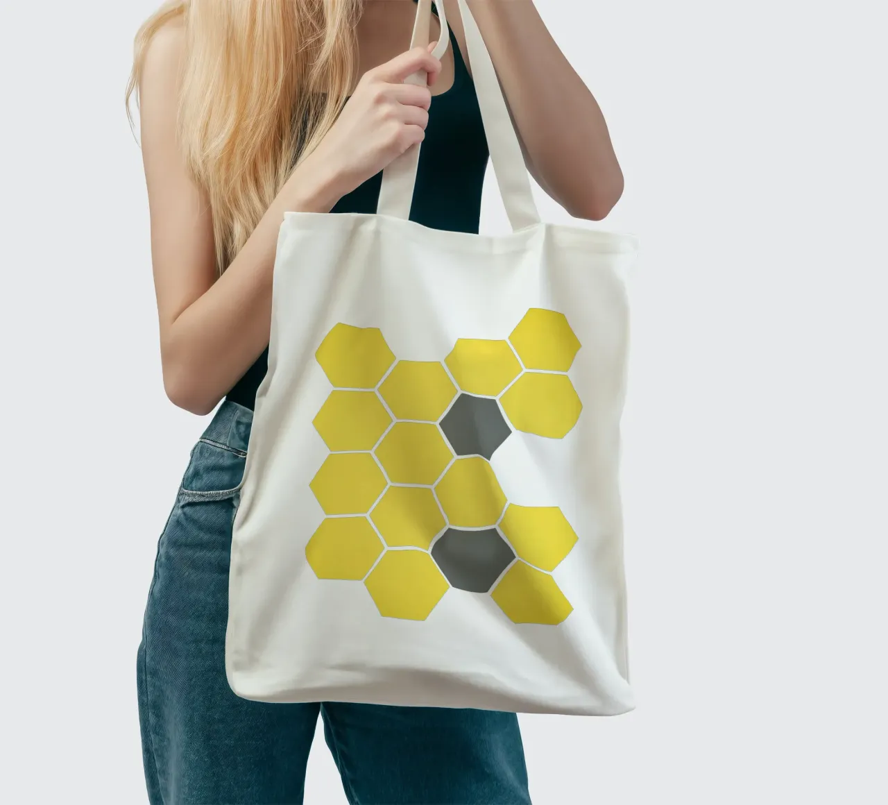 Yellow Honeycomb tote bag by Cassia Beck Collage