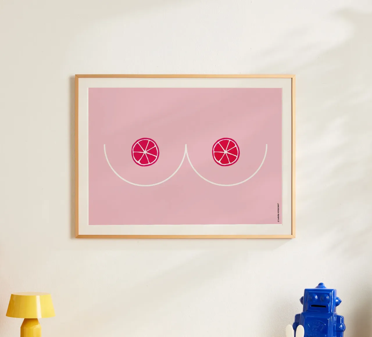 JuicyBoobs poster with wooden frame by LauraKerschot