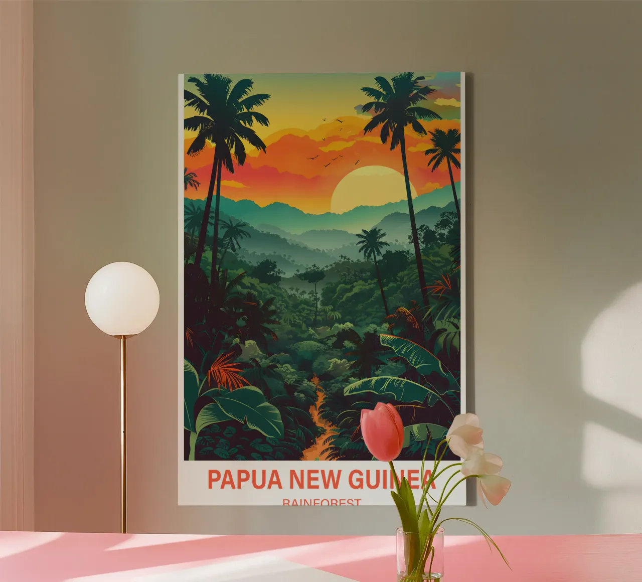 Papua New Guinea Rainforest canvas with Floater frame by Wanderlust Vibes