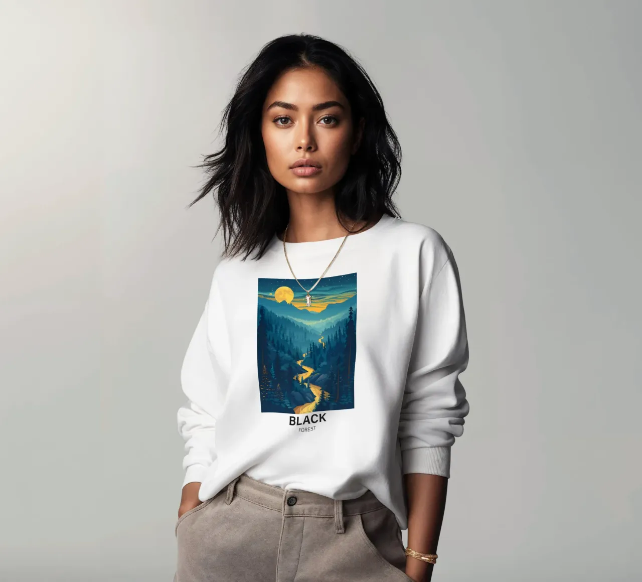 Zwarte Woud sweatshirt van Wanderlust Vibes