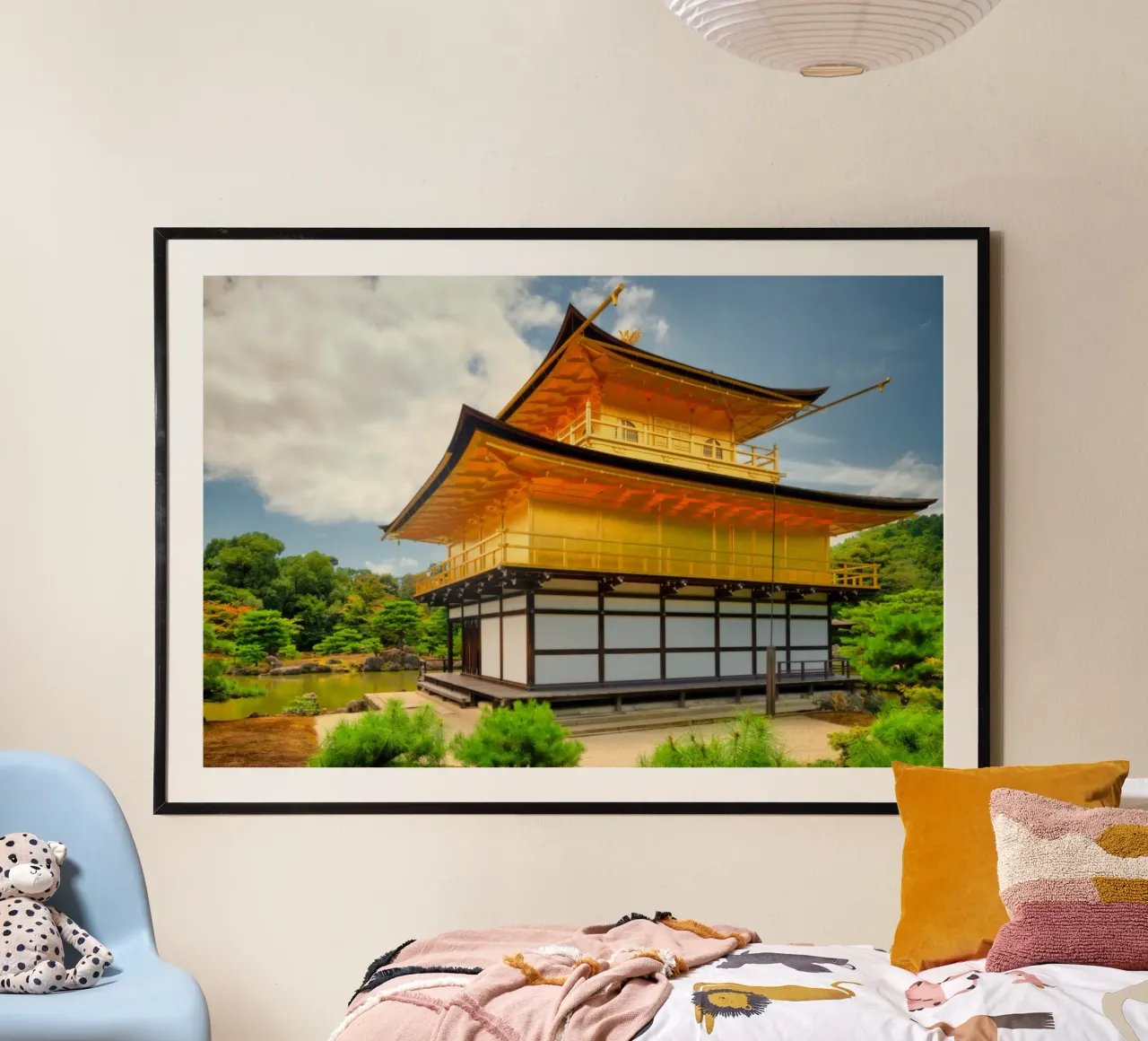Kinkaku-ji Giappone poster con telaio in legno da thetraveller