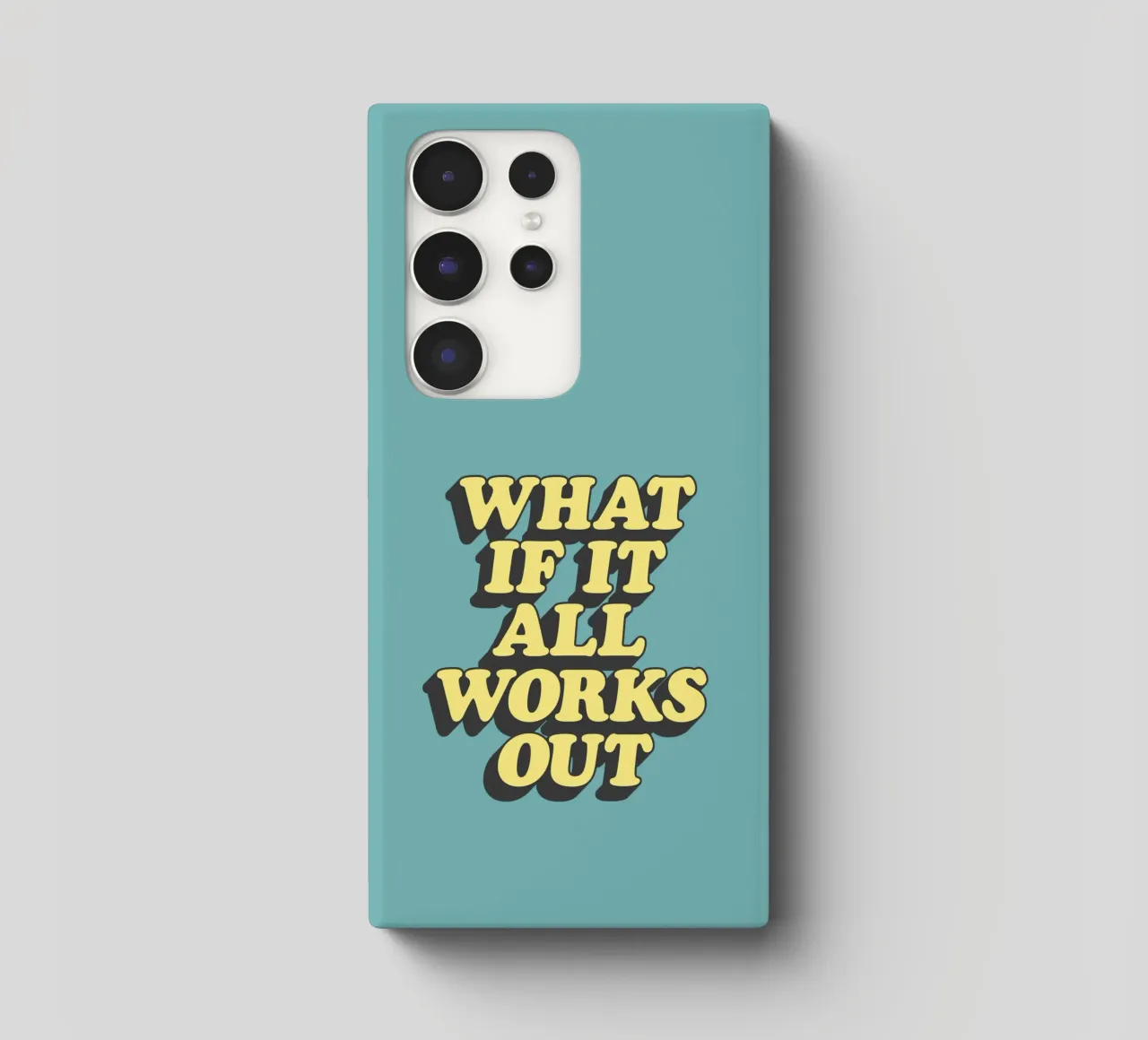 What if it All Works Out Optimistic Uplifting Typography samsung phone case by THE MOTIVATED TYPE
