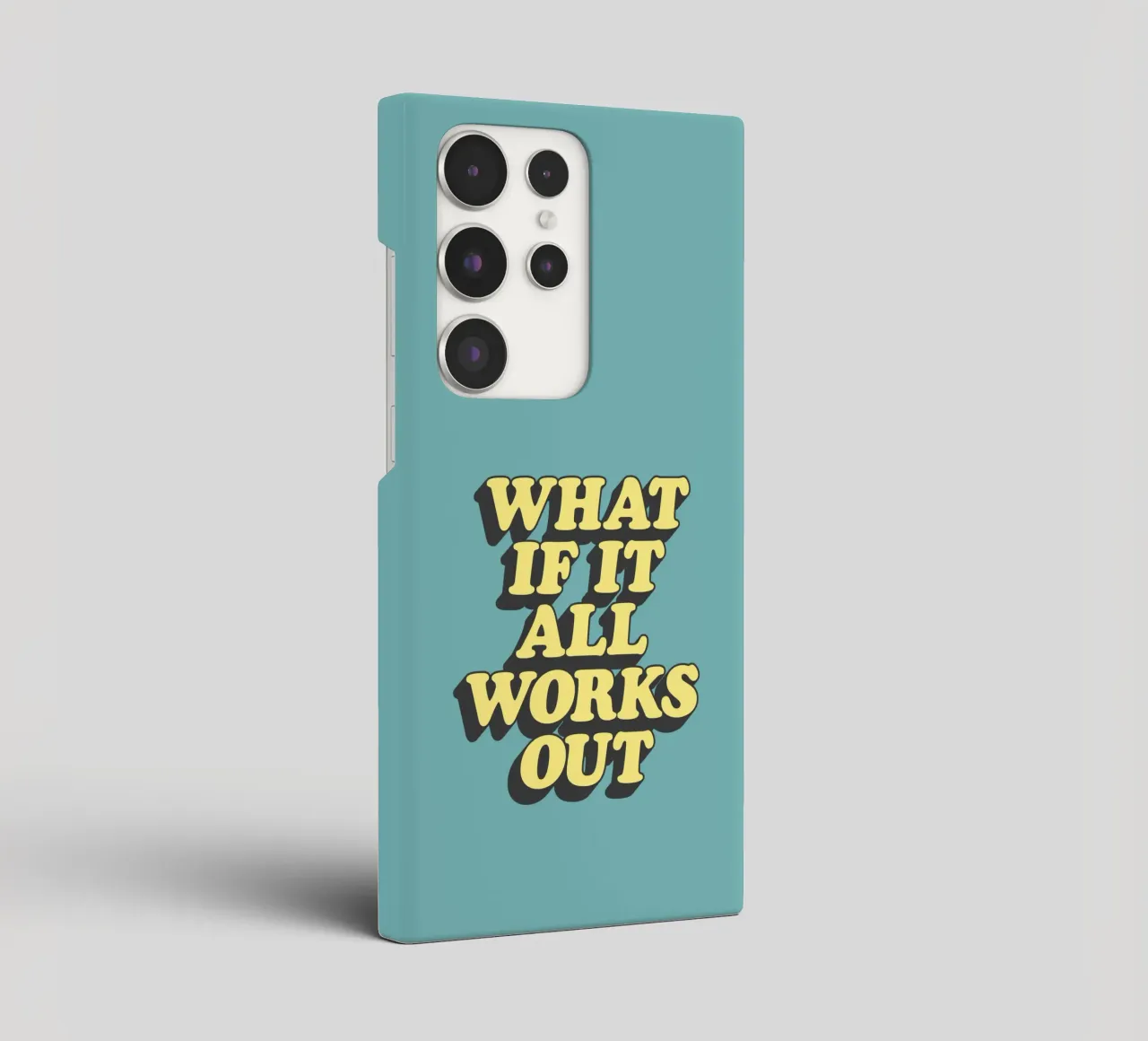 What if it All Works Out Optimistic Uplifting Typography samsung phone case by THE MOTIVATED TYPE