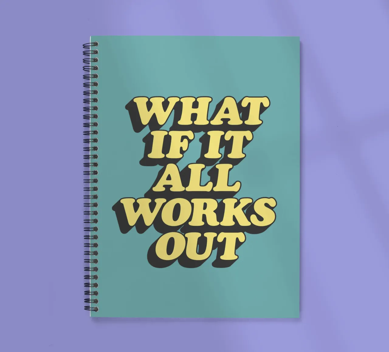 Et si tout se passait bien Typographie optimiste et optimiste carnet à spirale de THE MOTIVATED TYPE