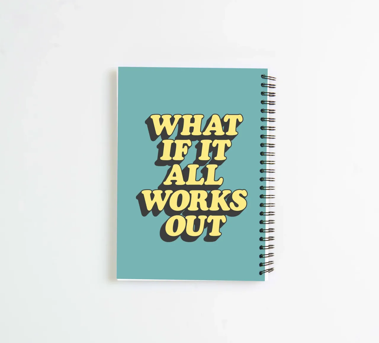 Et si tout se passait bien Typographie optimiste et optimiste carnet à spirale de THE MOTIVATED TYPE