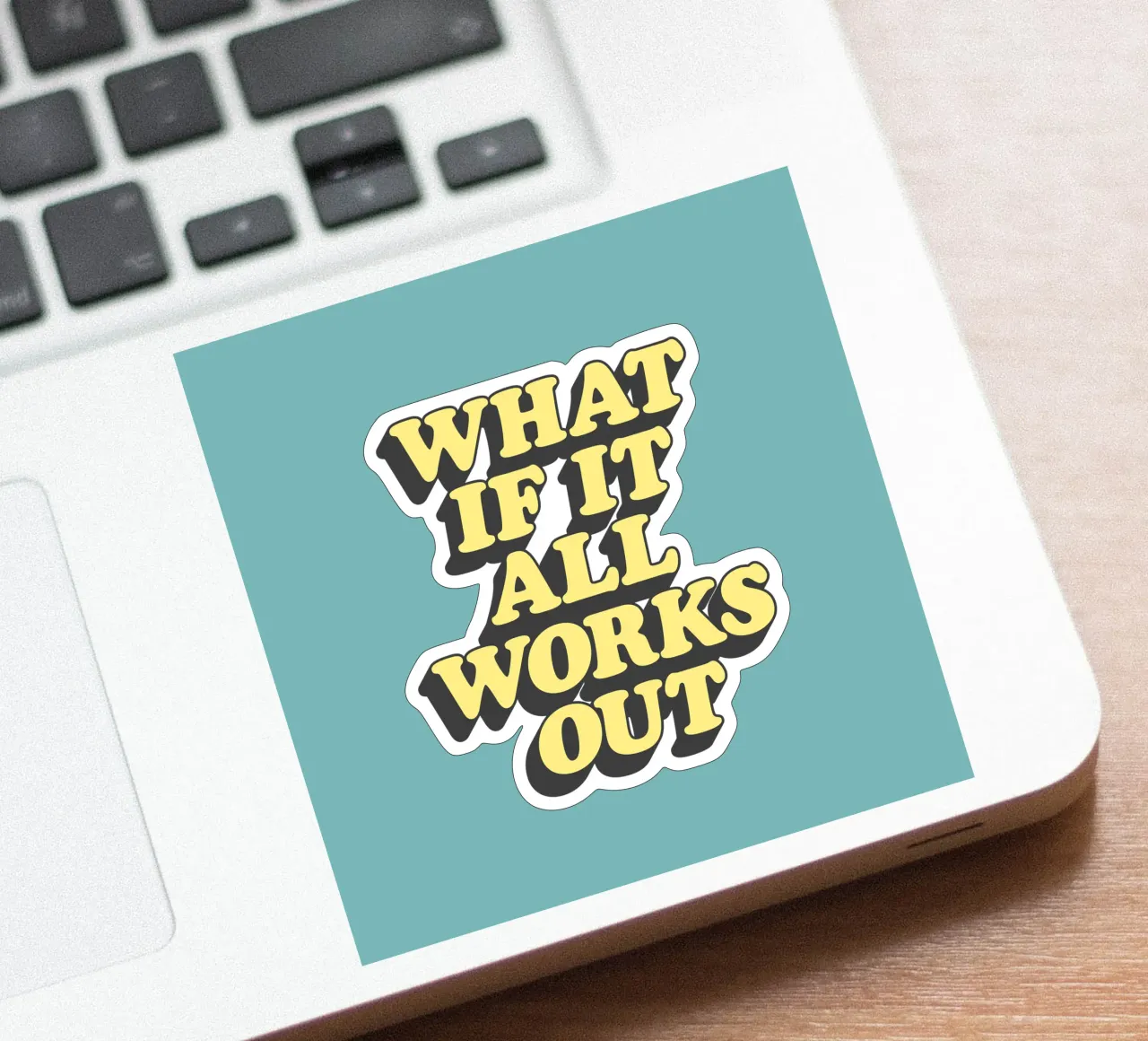 What if it All Works Out Optimistic Uplifting Typography sticker by THE MOTIVATED TYPE