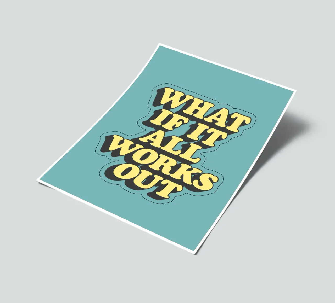 Was, wenn alles gut geht Optimistische aufmunternde Typografie Stickerbogen von THE MOTIVATED TYPE