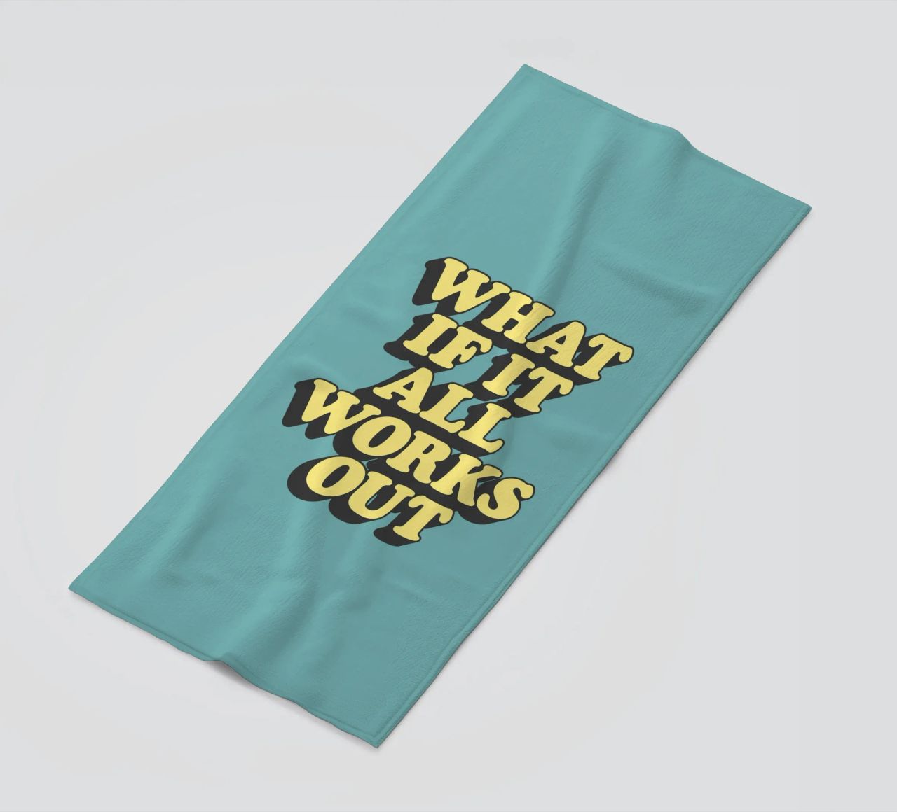 What if it All Works Out Optimistic Uplifting Typography beach towel by THE MOTIVATED TYPE