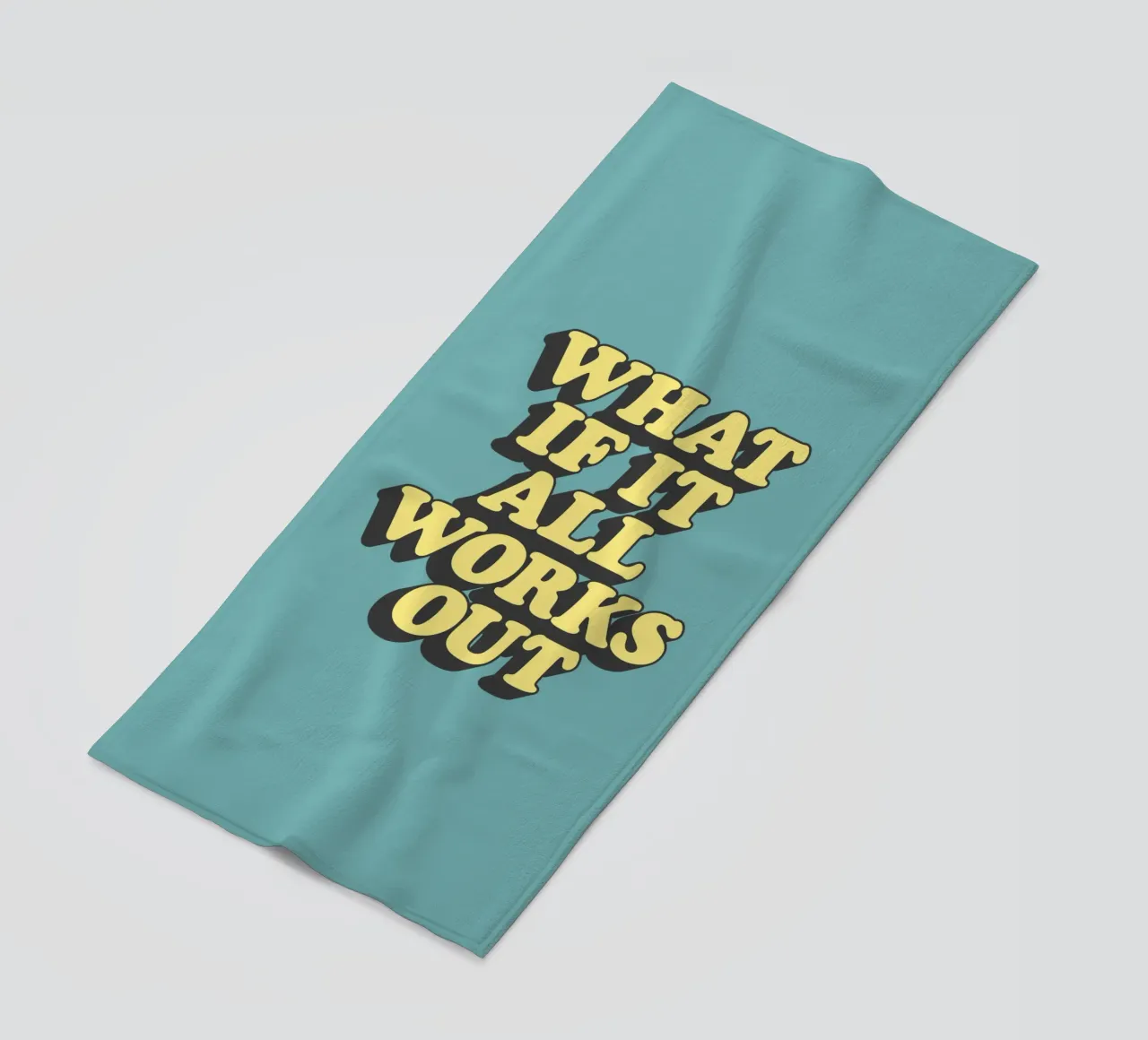 Et si tout se passait bien Typographie optimiste et optimiste serviette de plage de THE MOTIVATED TYPE