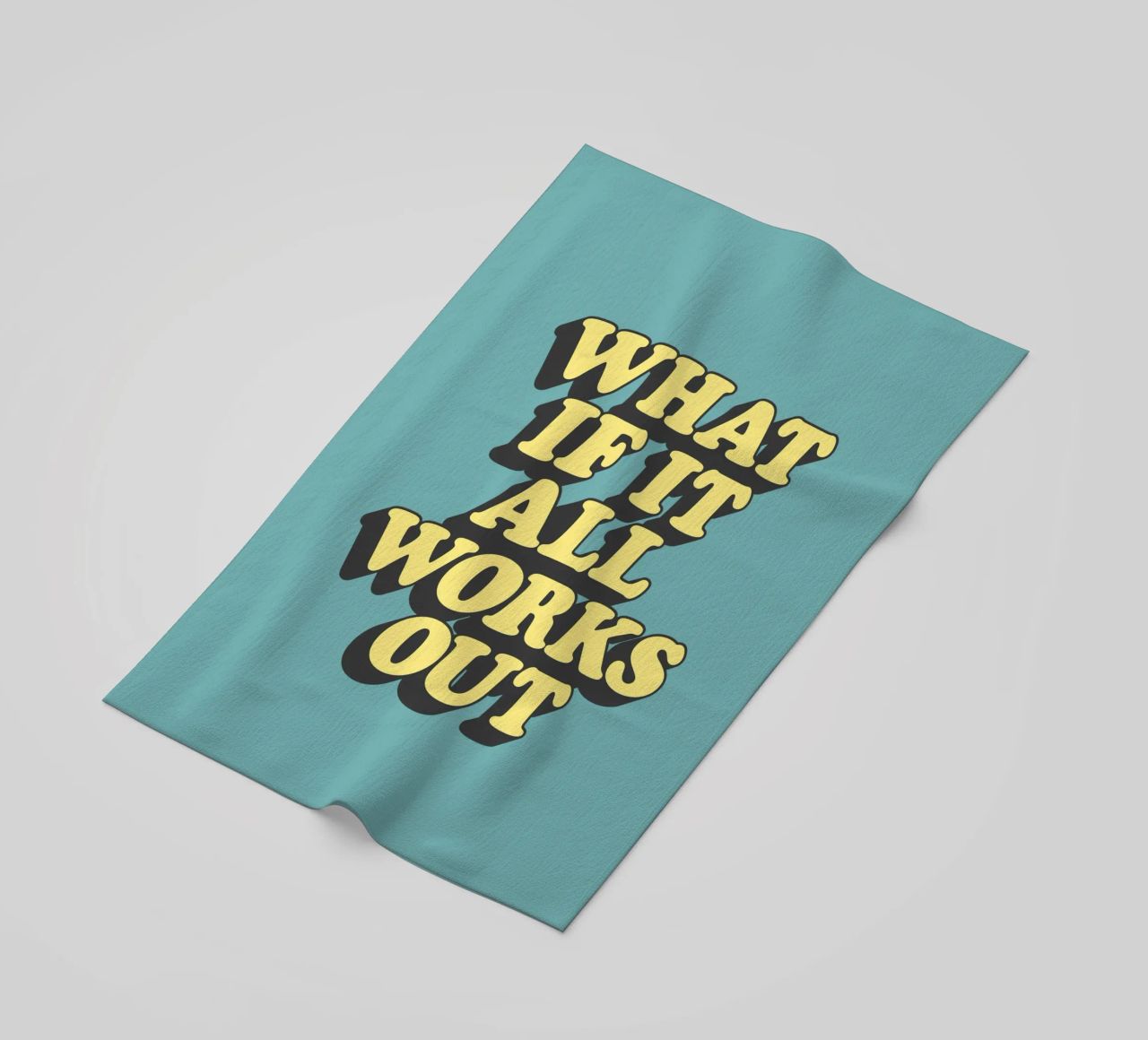 What if it All Works Out Optimistic Uplifting Typography beach towel by THE MOTIVATED TYPE