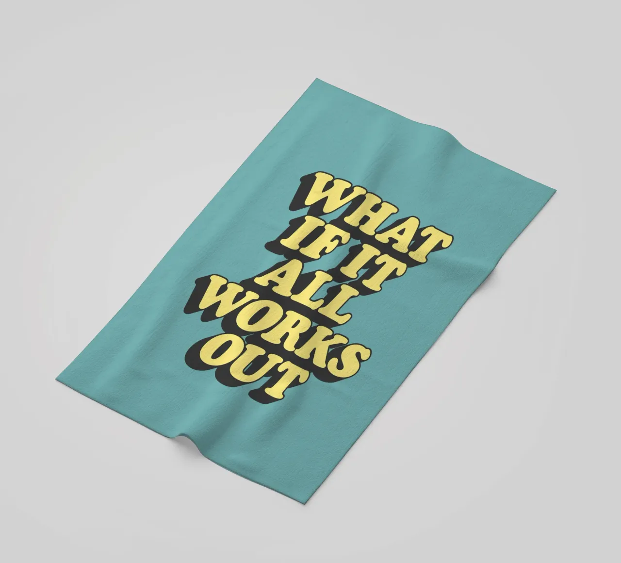 Et si tout se passait bien Typographie optimiste et optimiste serviette de plage de THE MOTIVATED TYPE