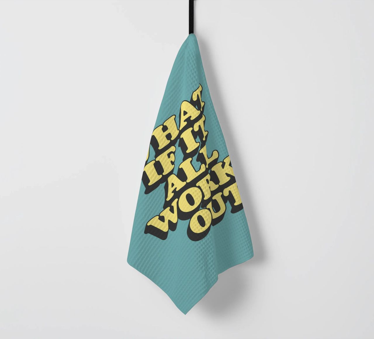 Was, wenn alles gut geht Optimistische aufmunternde Typografie Geschirrtuch von THE MOTIVATED TYPE