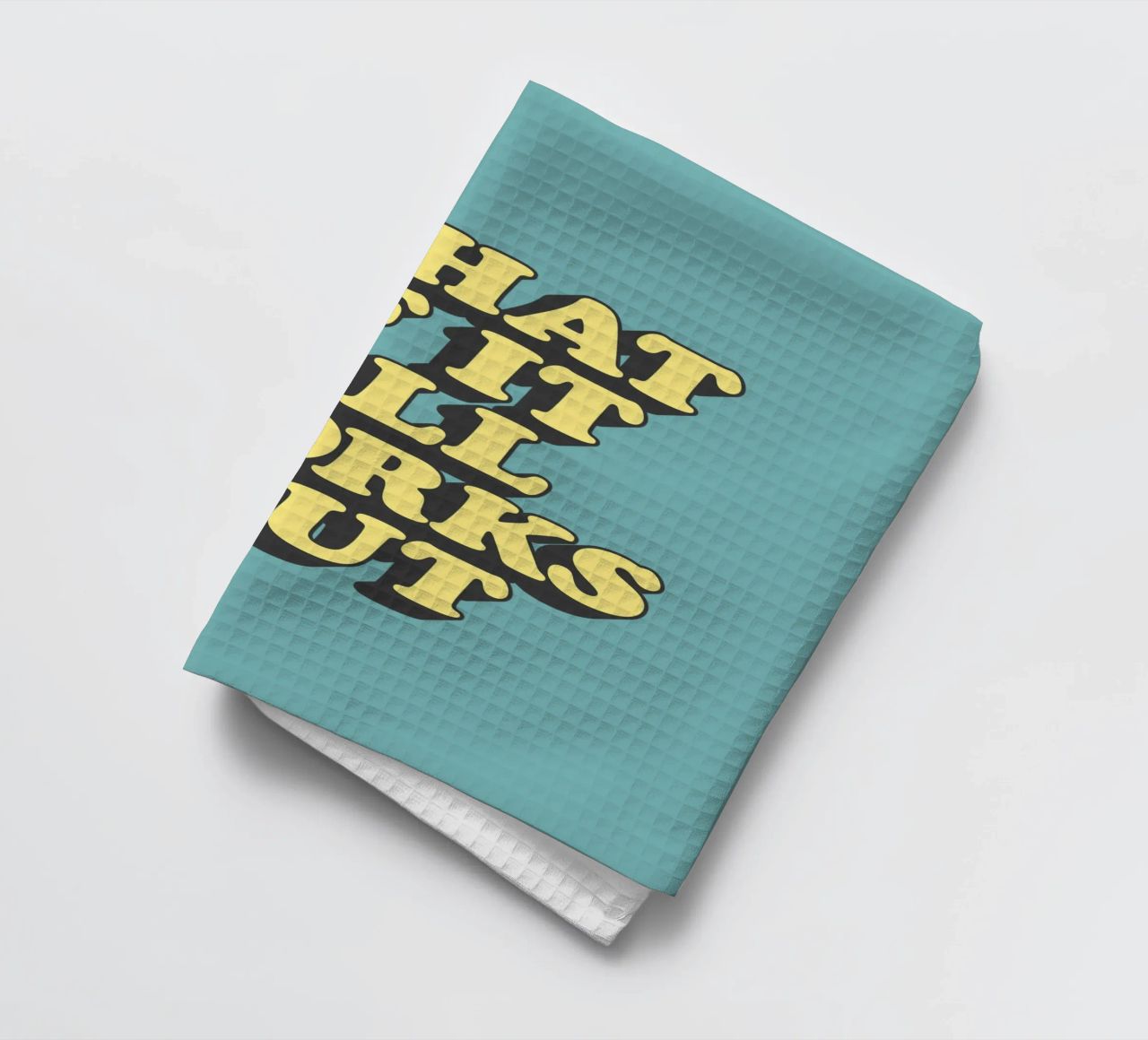 Was, wenn alles gut geht Optimistische aufmunternde Typografie Geschirrtuch von THE MOTIVATED TYPE