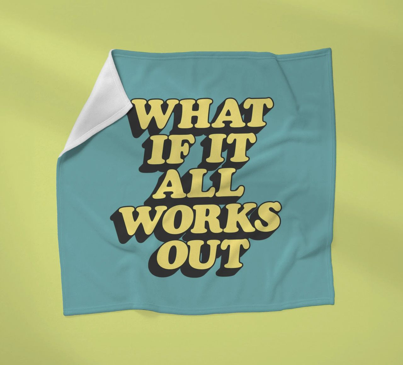 What if it All Works Out Optimistic Uplifting Typography fleece blanket by THE MOTIVATED TYPE