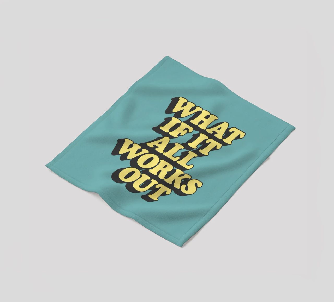 What if it All Works Out Optimistic Uplifting Typography fleece blanket by THE MOTIVATED TYPE