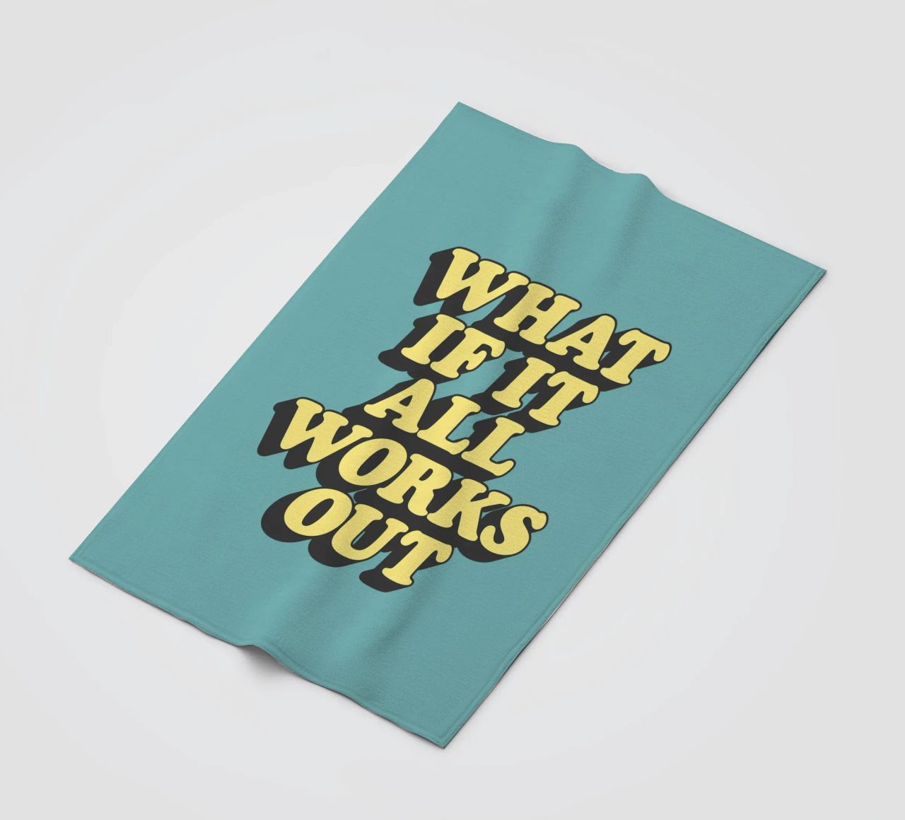 What if it All Works Out Optimistic Uplifting Typography fleece blanket by THE MOTIVATED TYPE