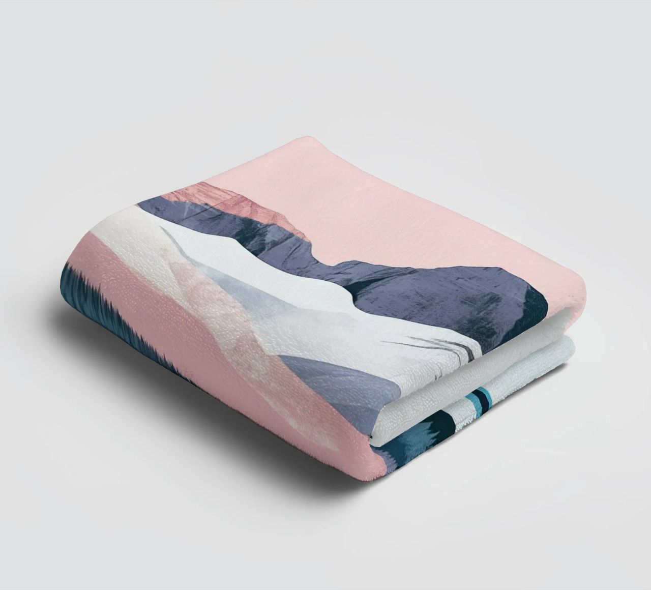 Abstract Mountain Landscape Art & Stylish Shower Curtain Set towel by Kaji