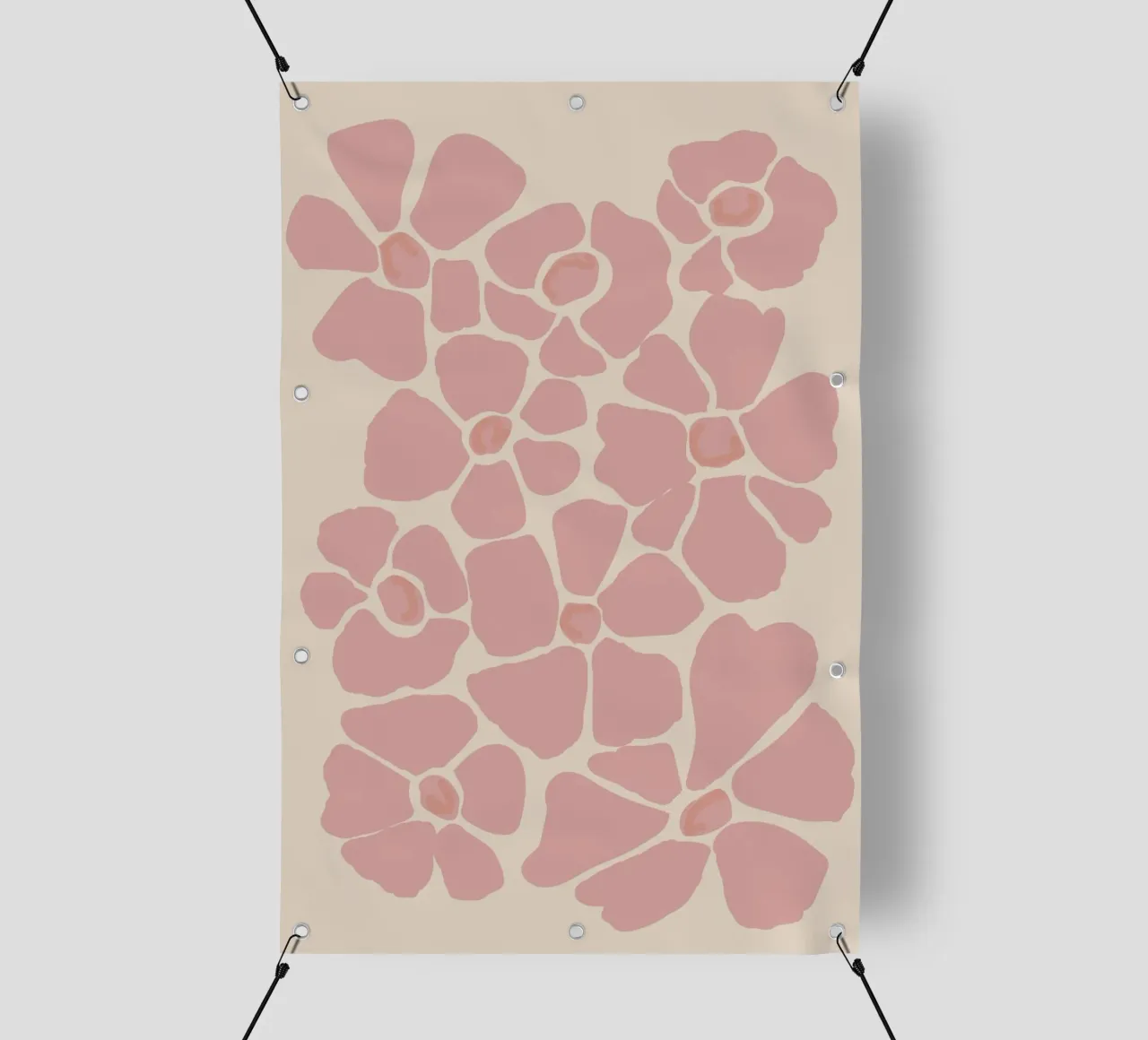 Rosa astratto fiore di ciliegio modello floreale telo in pvc da Melloi Art Print