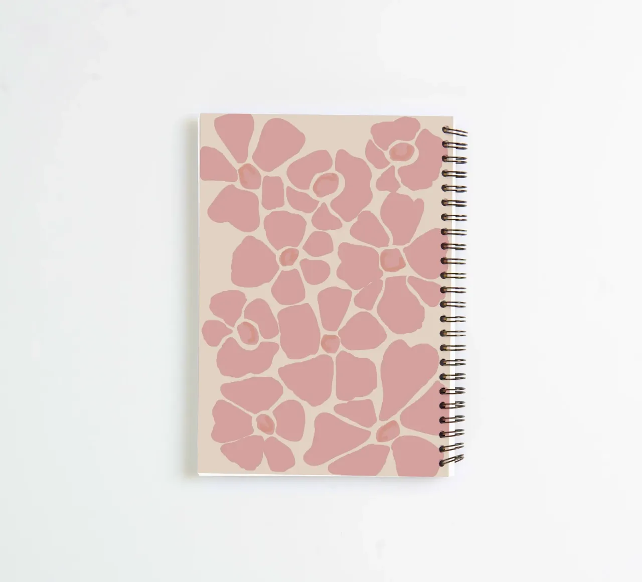 Pink Abstract Cherry Blossom Floral Pattern spiral notebook by Melloi Art Print