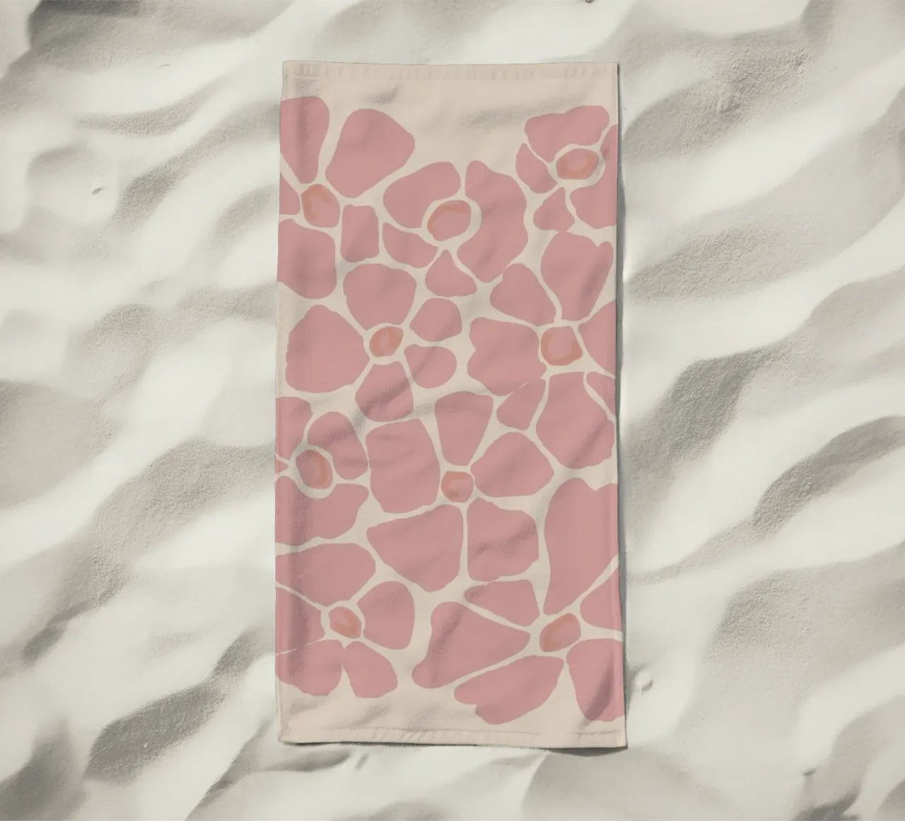 Rosa astratto fiore di ciliegio modello floreale telo mare da Melloi Art Print