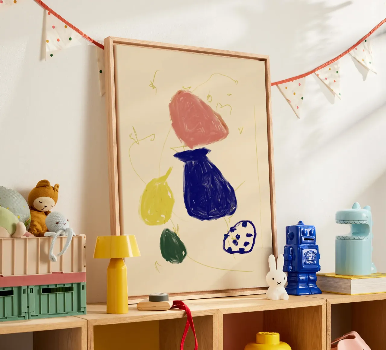 Color Bloom No 05 canvas met Baklijst van treechild