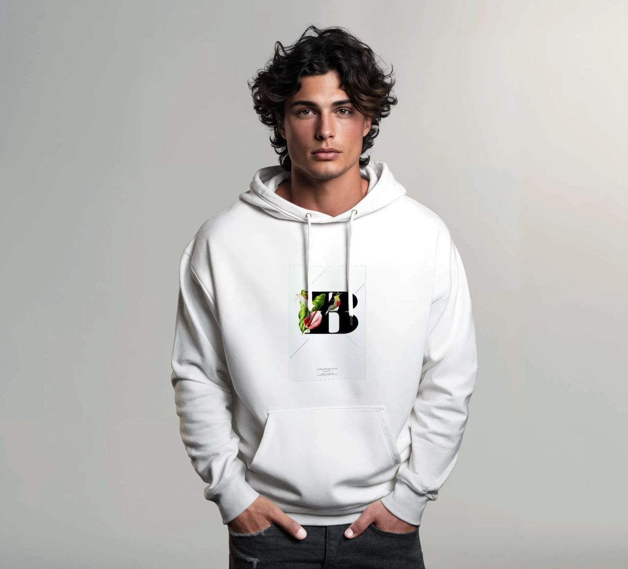 Botanical Alphabet - B felpa con cappuccio da Froilein Juno
