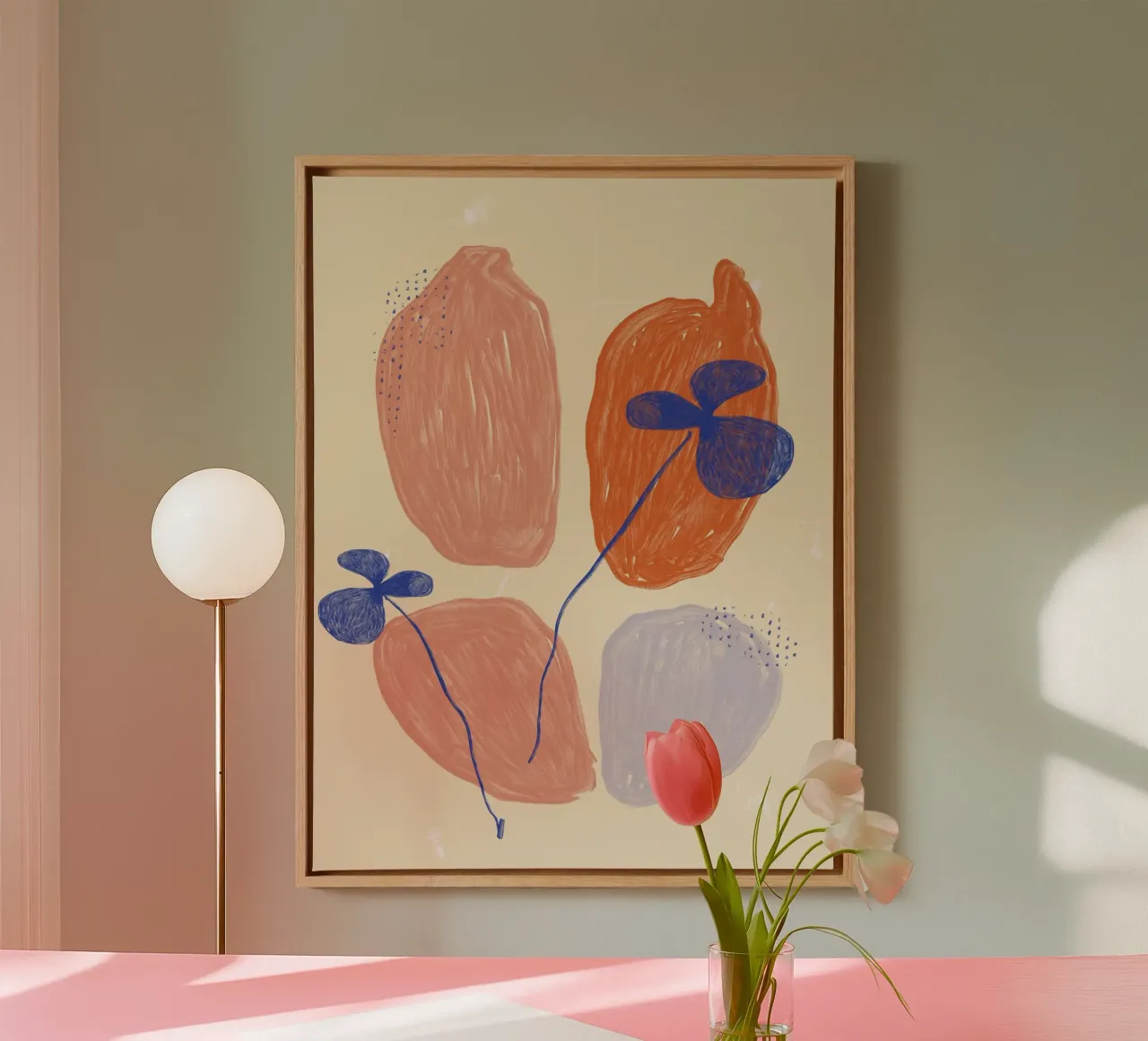Color Bloom No 11 tela con Cornice a cassetta da treechild