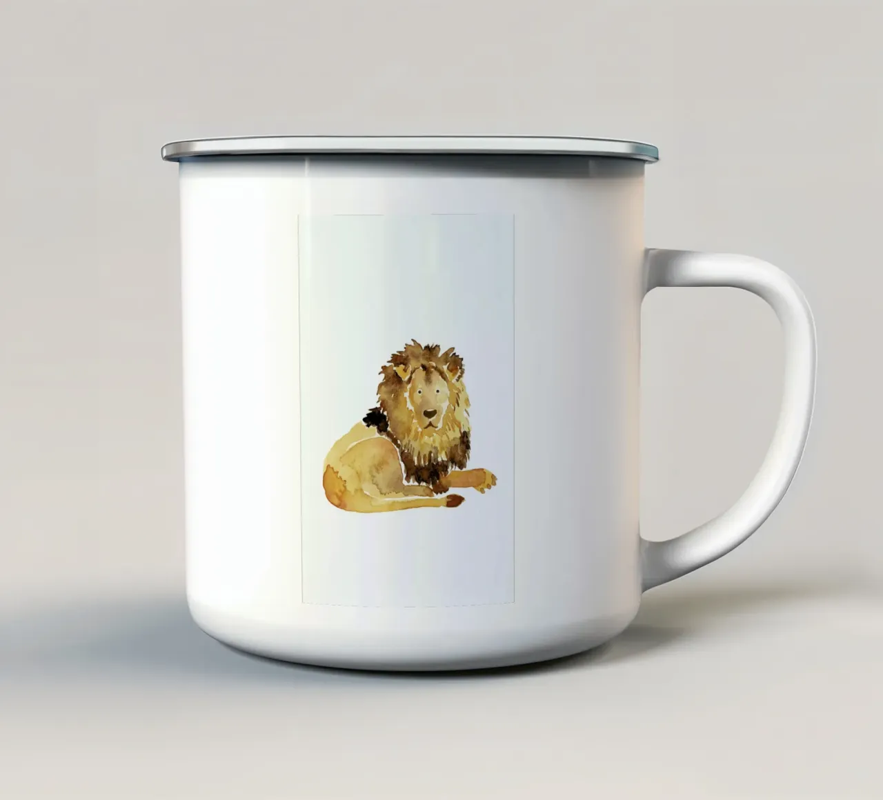 Lion taza de esmalte de Farina Kuklinski