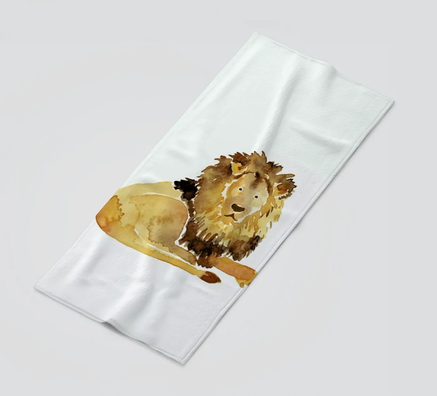 Lion beach towel by Farina Kuklinski