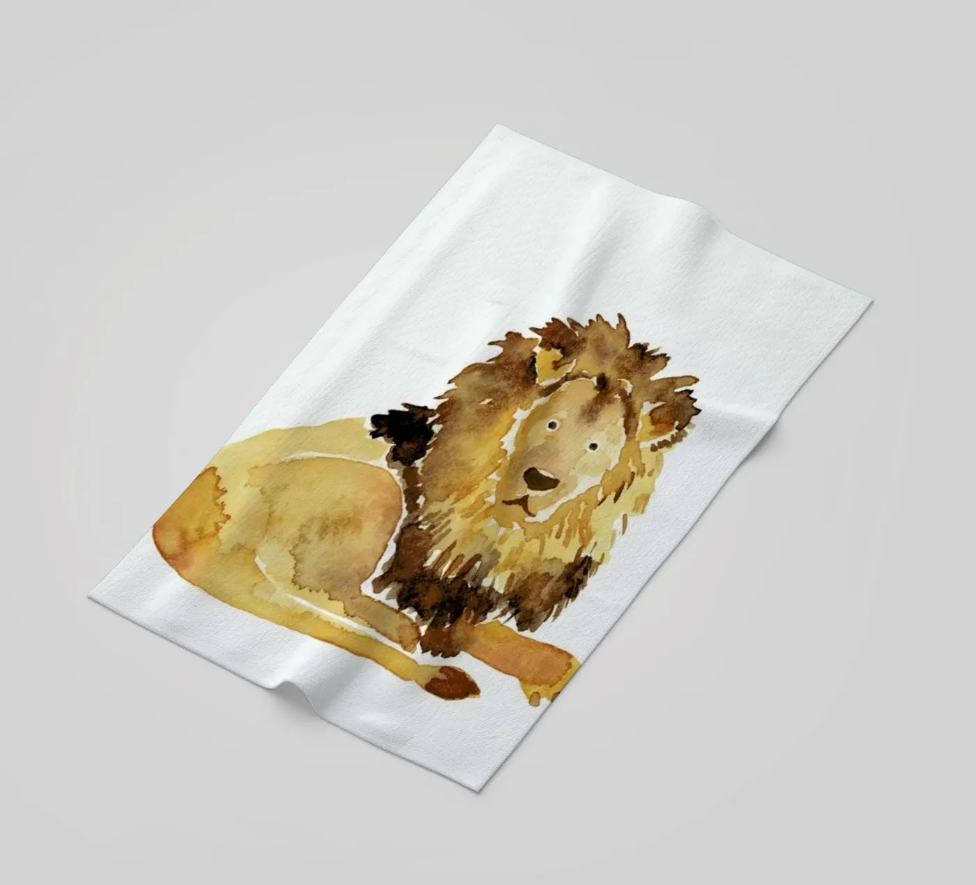 Lion beach towel by Farina Kuklinski